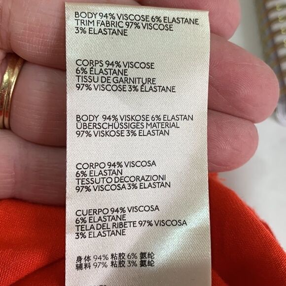 Free People Bright Orange/Red Oversized Tunic deep V-neck top - Picture 13 of 14